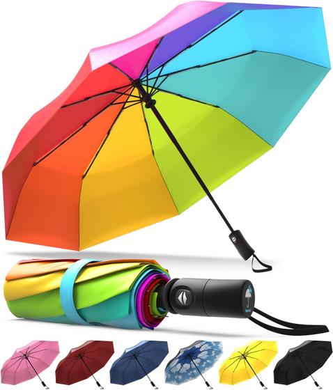 Imagem de Toldo Umbrella Rain-Mate Compact Travel à prova de vento de 42 polegadas