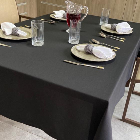 Imagem de Tolha de Mesa p/ 6 Lugares lisa Oxford 1,45mx2,15m-Preto