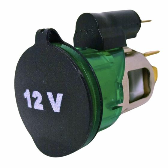 Imagem de Tomada 12v carregador com gravacao 12 volts adaptador carregamento celular