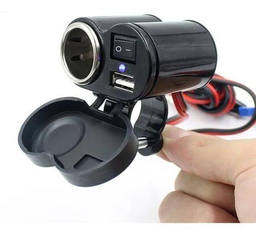 Imagem de Tomada 12v E Usb 5v Para Moto Carregador De Celular Gps A Prova D'gua Motocicleta S