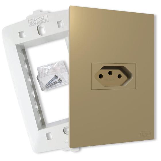 Imagem de Tomada 20a 4x2 Areia Fosco Com Placa Horizontal Recta