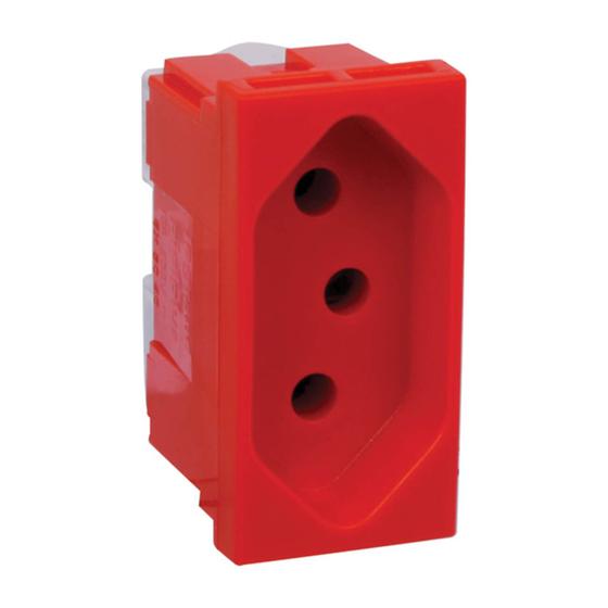 Imagem de Tomada 20A Simples 2P+T Vermelho Borne Parafuso PialPlus 615079 Legrand