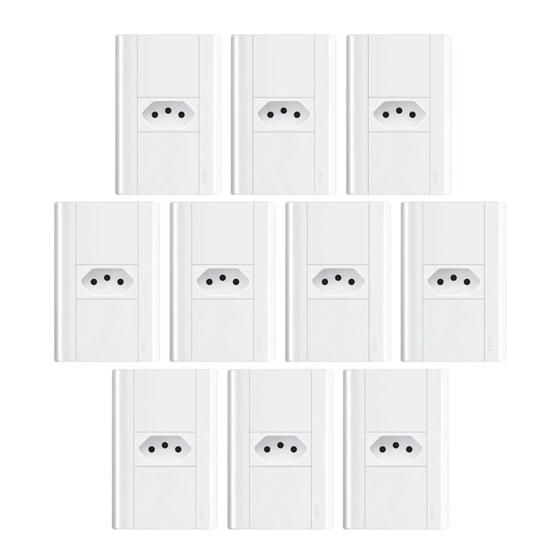 Imagem de Tomada 2p+T 10a/250v com placa 4x2 Fame Modulare - Kit 10 un