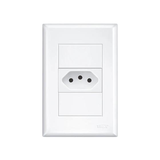 Imagem de Tomada 2p+T 20a/250v com placa 4x2 Fame Evidence Branca