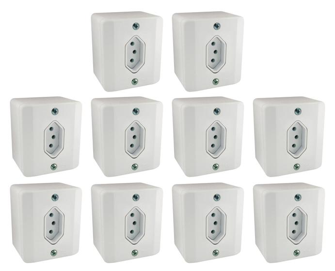 Imagem de Tomada 3 Pólos (2P+T) 10a Sistema X Branco Radial c/ 10