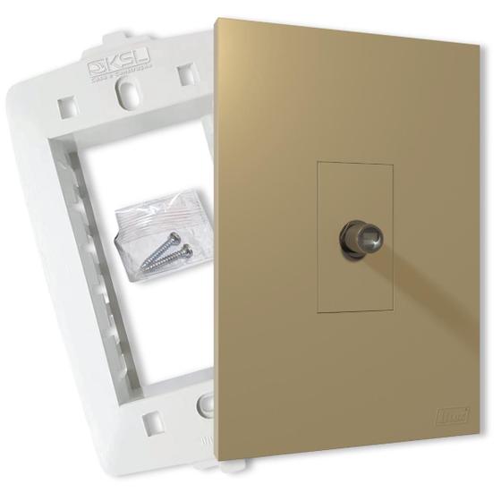 Imagem de Tomada 4x2 Coaxial  Antena Tv Areia Fosco Com Placa Recta B.lux