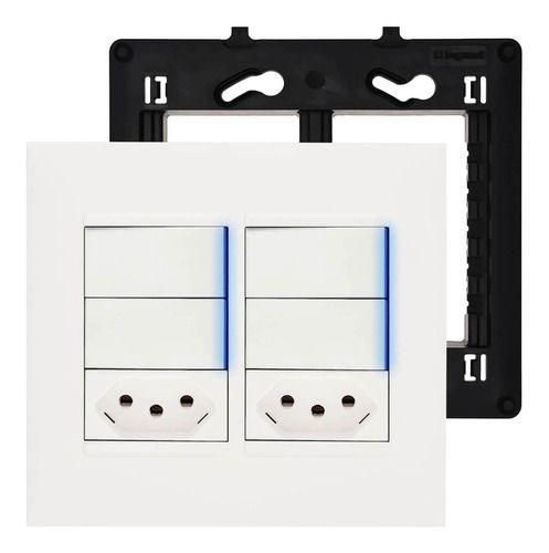 Imagem de Tomada 4x4 Dupla Pial Plus+ Legrand C/ Interruptor 4 Teclas