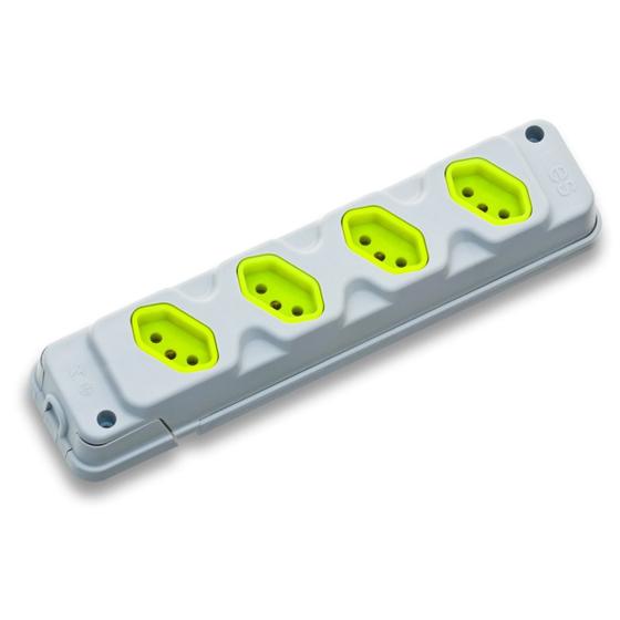 Imagem de Tomada Barra Quadrupla 20A 2P+T Cinza Para Extensão Robust Fiolux