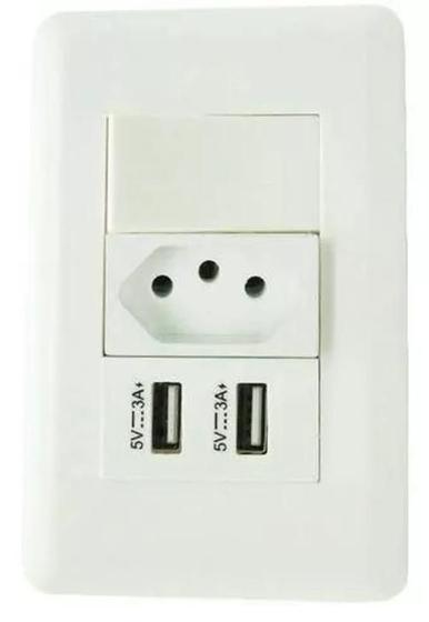 Imagem de Tomada Carregador Usb Duo Interruptor