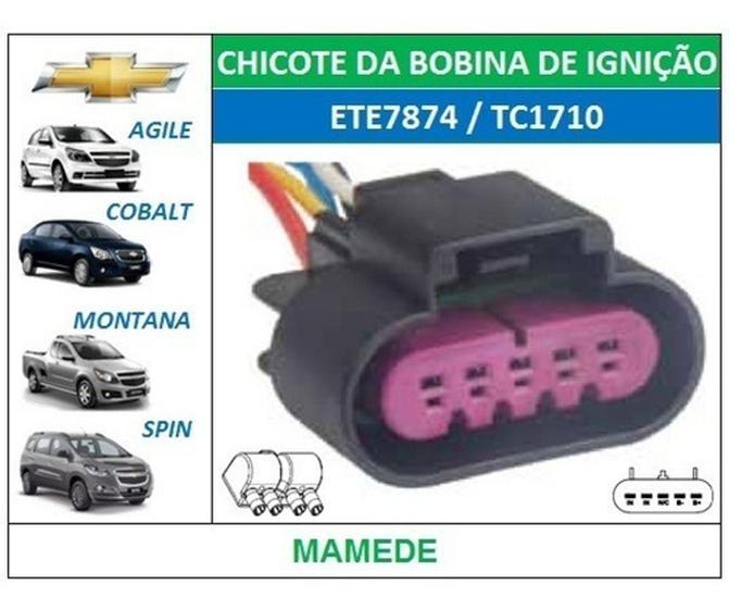 Imagem de Tomada da bobina de ignição spin/colbalt tc1710/ete7874