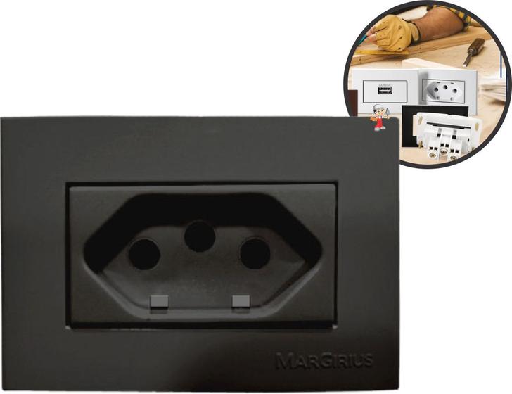 Tomada de Embutir Para Móveis Planejados Bancada Mesa Cozinha Sala Painel Quarto 2P+T 20A 250V Menor preço em Tomada de Embutir Para Móveis Planejados Bancada Mesa Cozinha Sala Painel Quarto 2P+T 20A 250V