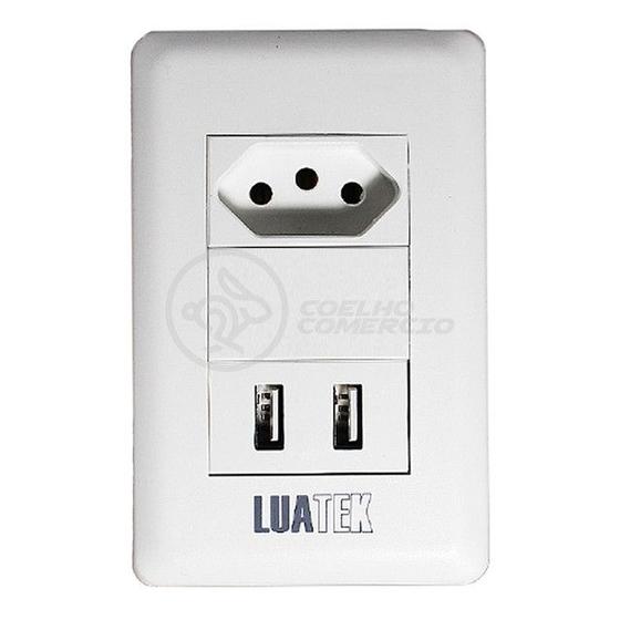 Imagem de Tomada de Parede 1 Entrada Fonte 2 USB 5v Smart House Casa Inteligente Carregador Celular 10A Bivolt