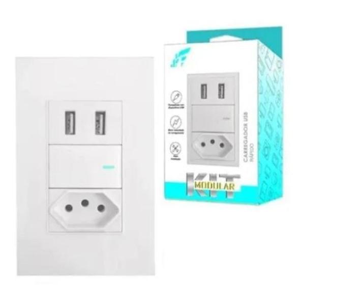Imagem de Tomada De Parede Com 2 Entrada Usb