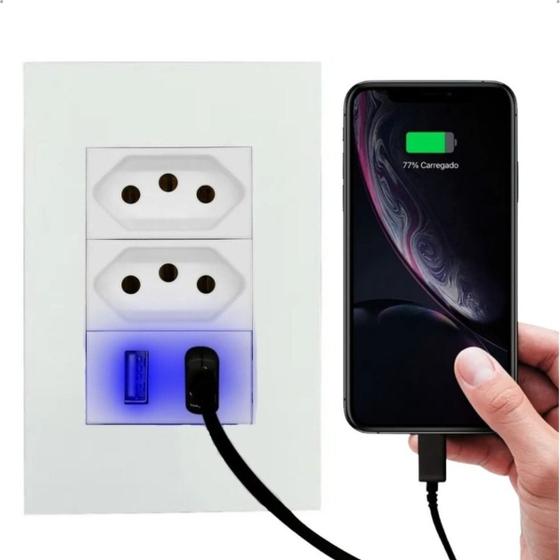 Imagem de Tomada de Parede com Portas USB para Carregar seus Dispositivos