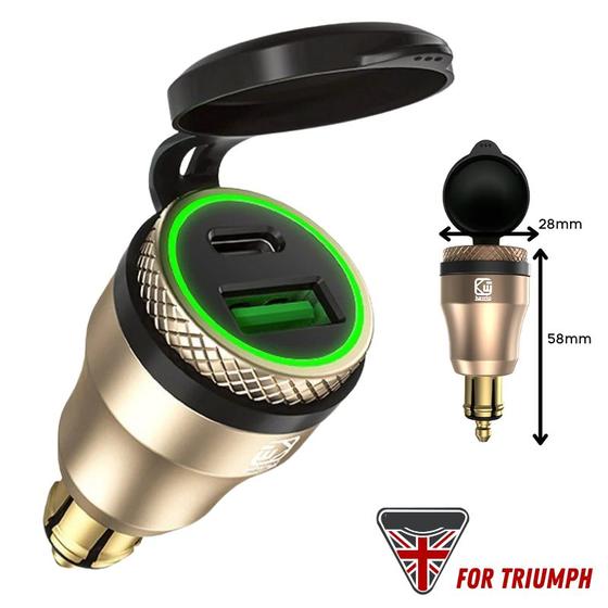 Imagem de Tomada DIN Para Carregar Celular em Moto Triumph Tiger 800 900 1200