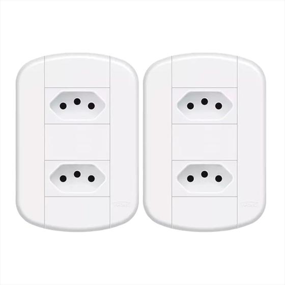 Imagem de Tomada Dupla 20 Amperes Módulo Branco Fame Blanc+ Kit C/ 2