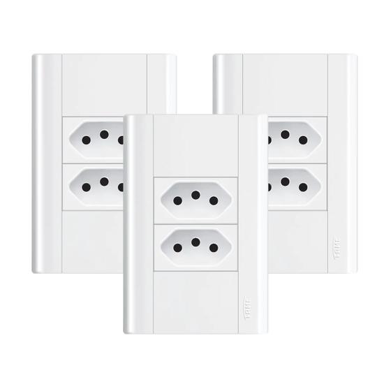 Imagem de Tomada Dupla 20a/250v C/ Placa 4x2 Fame Modulare - Kit 3 Un