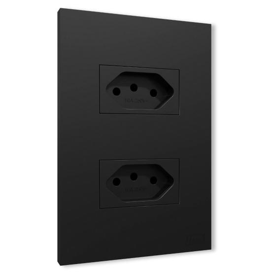 Imagem de Tomada Dupla 20a 4x2 Grafite Fosco Com Placa Recta B.lux