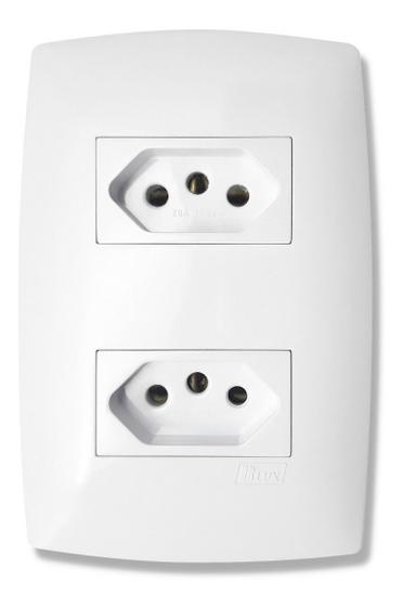 Imagem de Tomada Dupla 20a 4x2 Linha Home Branco Com Placa Blux