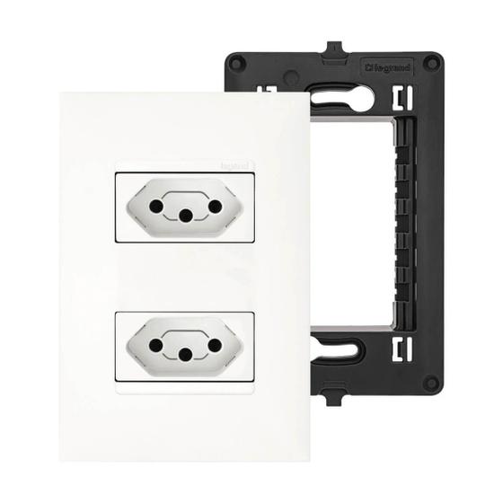 Imagem de Tomada Dupla 20A e 10A PIAL Plus+ Branca Conjunto 4x2