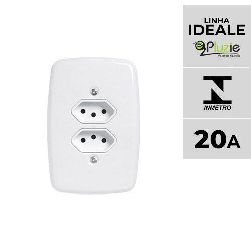 Imagem de Tomada Dupla 20A Ideale Pluzie 4x2 branca 250V