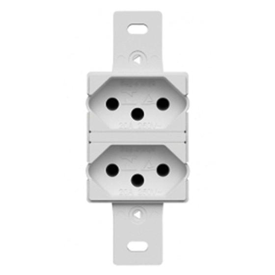 Tomada Dupla 20A sem placa Branco Lumibras Menor preço em Tomada Dupla 20A sem placa Branco Lumibras