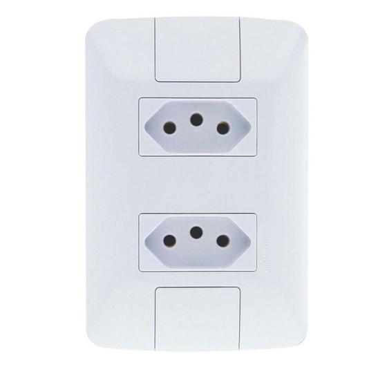 Tomada Dupla 2P+T 10A 57241/065 ARIA - Tramontina linha aria residencial Menor preço em Tomada Dupla 2P+T 10A 57241/065 ARIA - Tramontina linha aria residencial