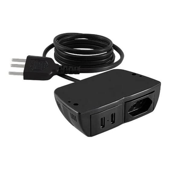 Imagem de Tomada Extensão Sonic 01 Tomada + 02 USB Cabo 1,7m Preta
