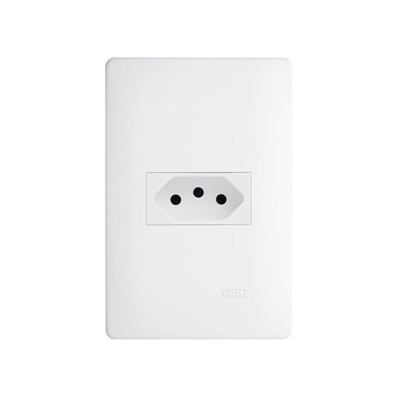 Imagem de Tomada Fame Habitat 2P+T 10A com Placa 4x2 Branca
