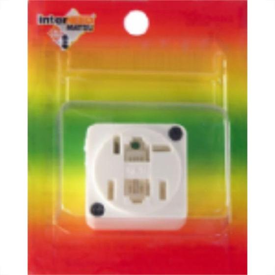 Imagem de Tomada Fone Externa Com 2 Modulares Branca Cartela 5490