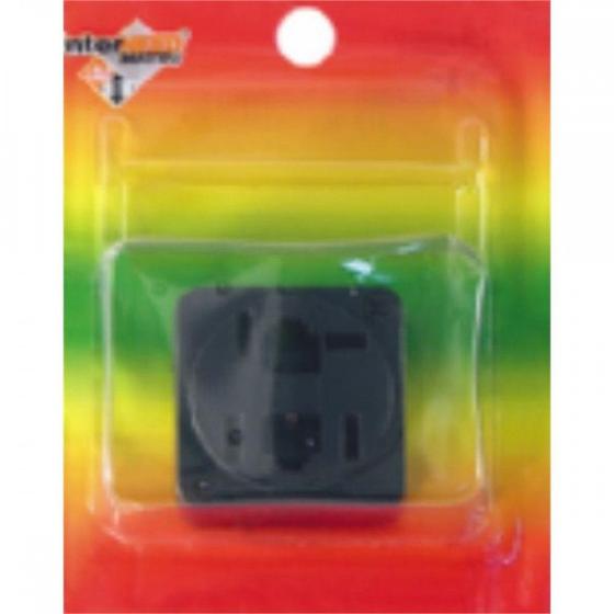 Imagem de Tomada Fone Externa Com 2 Modulares Preta Cartela 4882