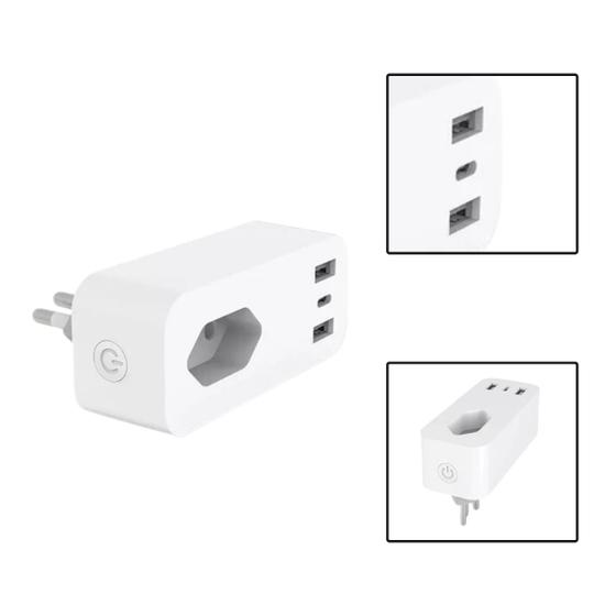 Imagem de Tomada Inteligente 16A Com Entradas USB e USB-C