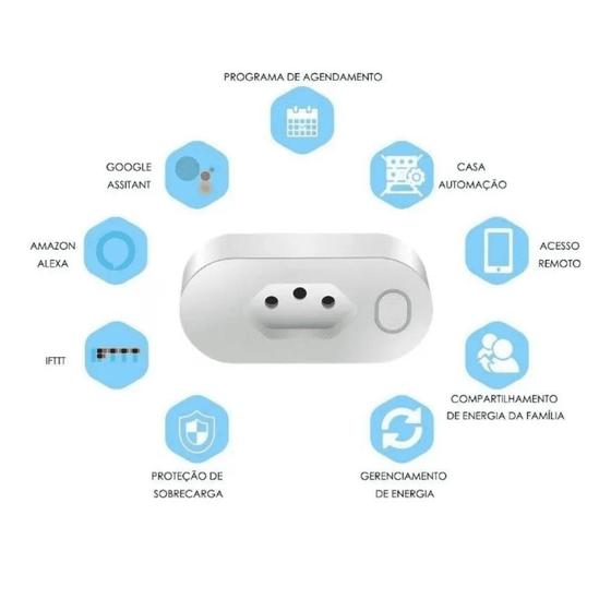Imagem de Tomada Inteligente Smart 10A Wi-Fi Elgin Alexa E Google Home
