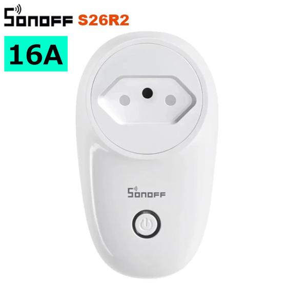 Tomada Inteligente Sonoff S26 R2 16a Wifi Smart Automação - Tomadas ...