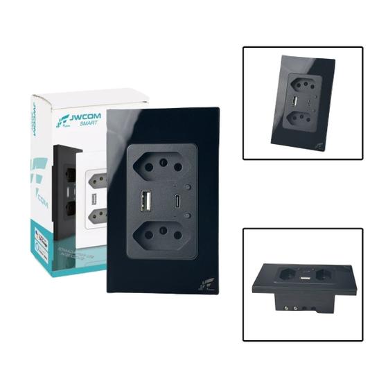 Imagem de Tomada Inteligente Wi-Fi Dupla 16A USB E USB-C