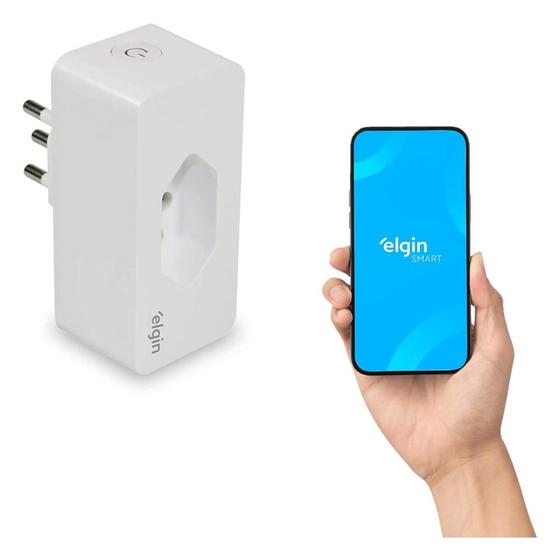 Imagem de Tomada Inteligente Wi-Fi Elgin - Bivolt, 10A, Compativel com Alexa e Google Assistente, 48PLUGWIFI10