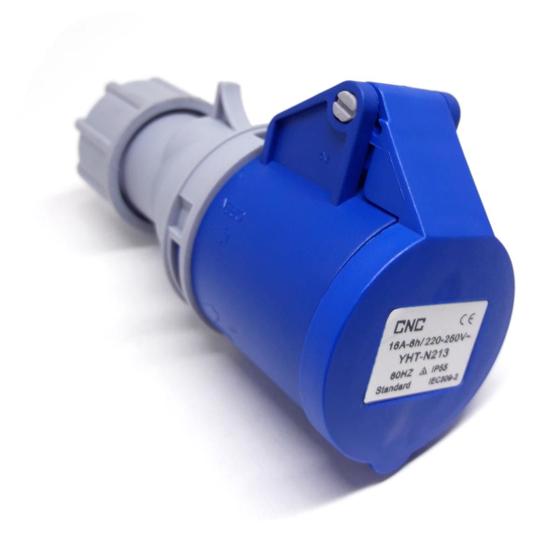 Imagem de Tomada Macho 2P+Terra 16A Modelo Yht-N213 Azul Cnc