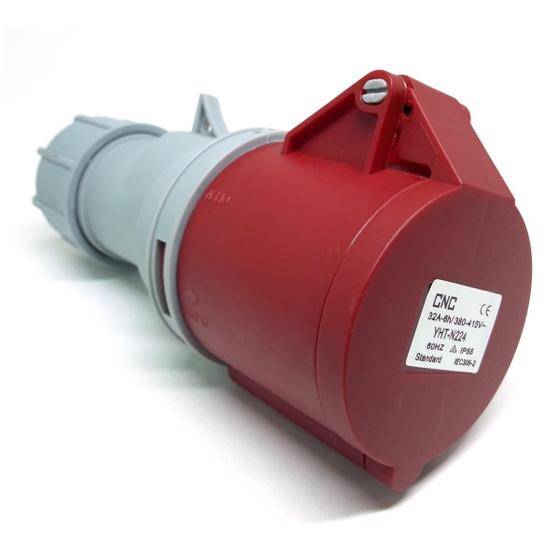 Imagem de Tomada Macho 32A YHT-N224 Vermelho CNC 3P+Terra