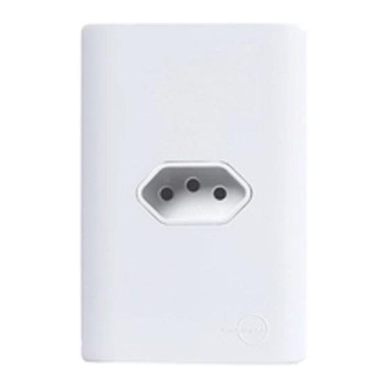 Imagem de Tomada Novara Branco Horizontal 10A 4x2 Com Placa Dicompel