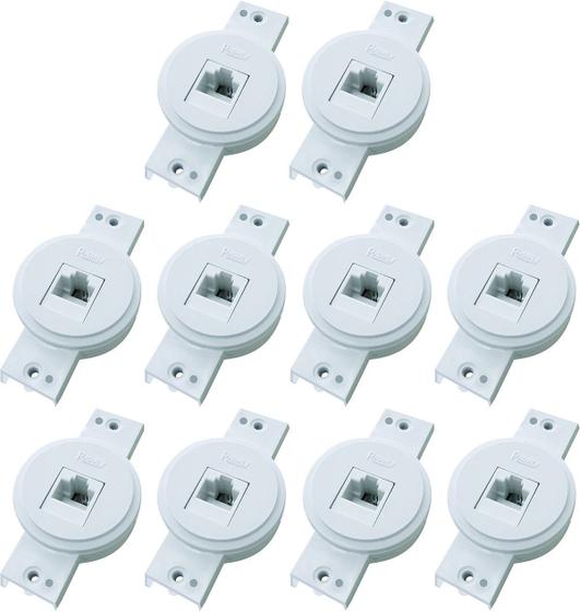 Imagem de Tomada P/ Rede De Internet Rj 45 Sistema X Bco S/ Placa c/10