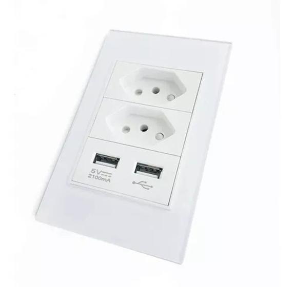 Tomada Parede Entradas Usb Carregador Universal Bivolt Menor preço em Tomada Parede Entradas Usb Carregador Universal Bivolt