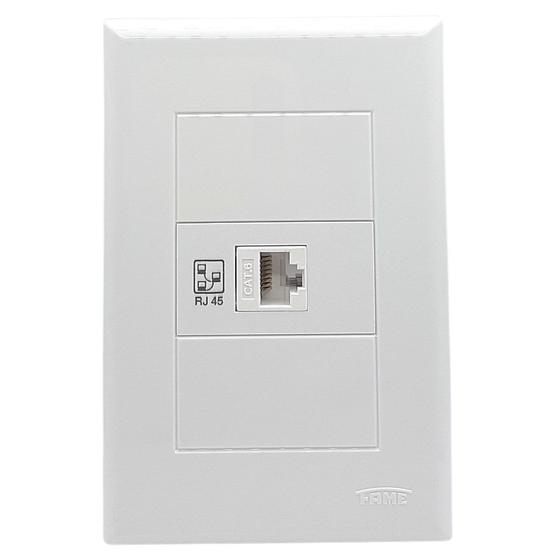 Imagem de Tomada Rede RJ45 CAT 5E 8V Com Placa Evidence FAME