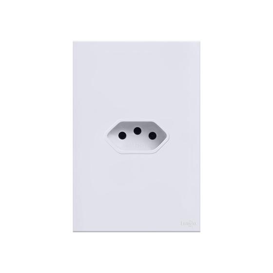 Imagem de Tomada Simples 20A Glass Espelho 4x2 Acrilico Branco Lumenx