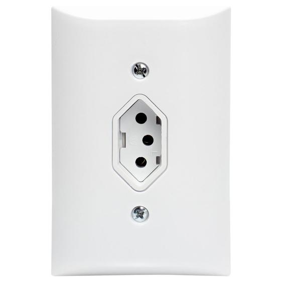 Imagem de Tomada Simples 2p+t 20A Com Placa Espelho Branco Com Inmetro