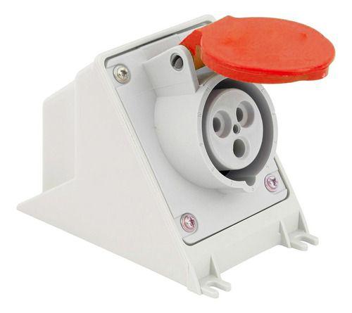 Imagem de Tomada Sobrepor Newkon 2p+t 32a 380/440v 9h Ip44 N3209 Steck Cor Vermelho