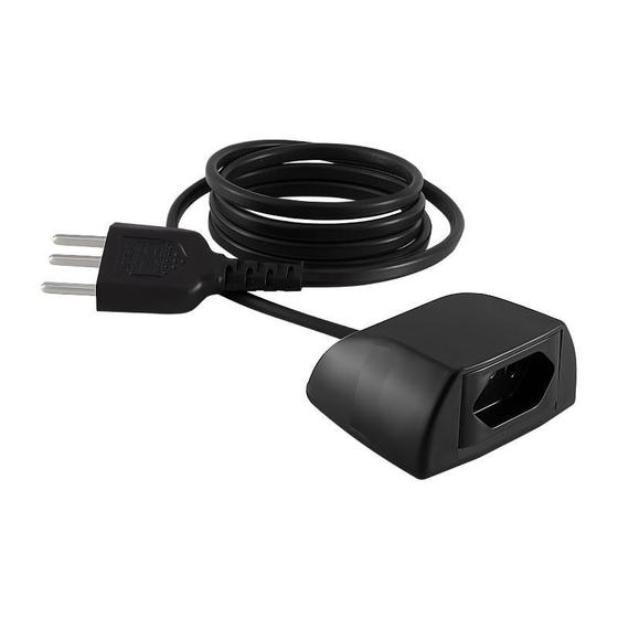 Imagem de Tomada Sonic 1Tom Nbr 10A Fixo Cabo 1,7M Preto Qm 3