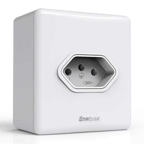 Imagem de Tomada Sx Linha-E 20A Branca Com Caixa Enerbras