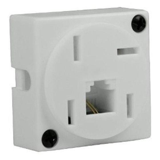 Tomada Telefone Externa Cartela Interneed Padrao + 1 Jack Branca 5087 ...