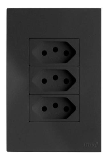 Imagem de Tomada Tripla 10a 4x2 Grafite Fosco Recta Satin Blux