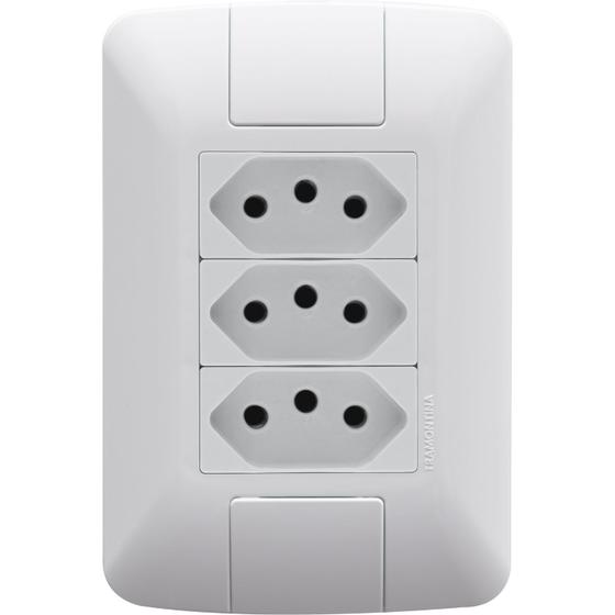 Imagem de Tomada Tripla 2P+T 20a 250v 4x2 Aria Tramontina